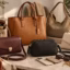 Popular handbag styles including tote, crossbody, hobo, bucket, and top-handle bags on display.