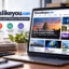 Newslikeyou.com news platform on a laptop showing articles, categories, headlines, and site features.