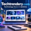 Techtrendery.com technology news displayed on a laptop with AI, mobile, cloud and smart tech devices.