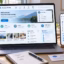 Website account portal on a laptop and phone with login, profile, password help, and support options.